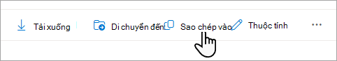 Lệnh Sao chép vào trên thanh tác vụ.