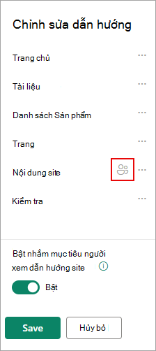 Bên dưới Chỉnh sửa dẫn hướng, một biểu tượng sẽ xác nhận các nối kết được nhắm mục tiêu của bạn.