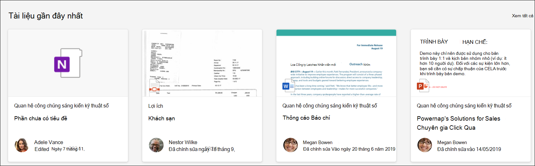 phần web site hub được tô sáng