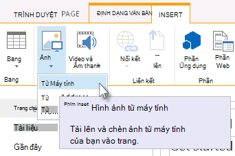 Tùy chọn chèn ảnh từ máy tính