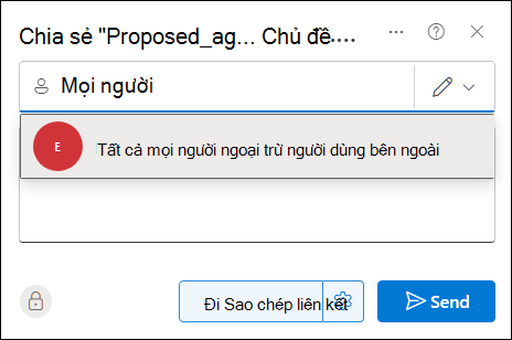 Chia sẻ tài liệu với mọi người bằng hộp thoại Chia sẻ
