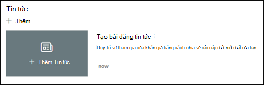 Bản xem trước của phần web Tin tức.