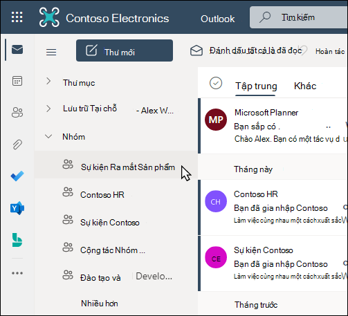 Nhóm Microsoft 365 trong Outlook