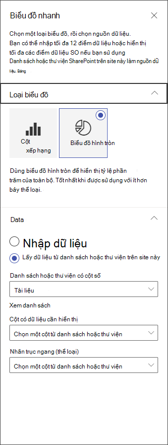 ảnh chụp màn hình ngăn sửa biểu đồ hình tròn