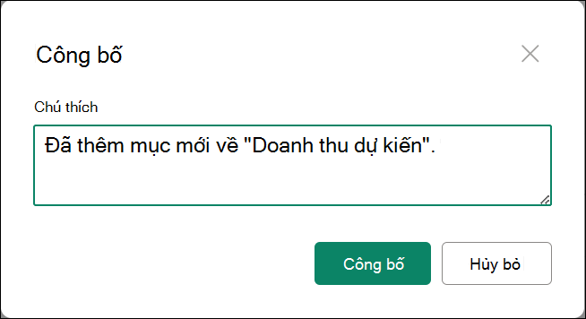 ảnh chụp màn hình Phát hành phiên bản chính kèm theo chú thích