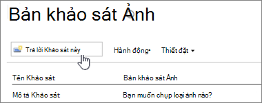 Ảnh chụp màn hình trang khảo sát với Phản hồi khảo sát này được tô sáng.