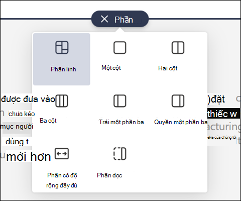 Hộp công cụ phần mới với phần linh hoạt