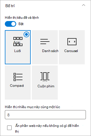 Chọn định dạng bố trí bạn muốn.