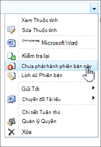 bấm vào Hủy phát hành phiên bản này