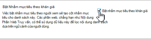 Hộp kiểm cho phép người xem nhắm mục tiêu