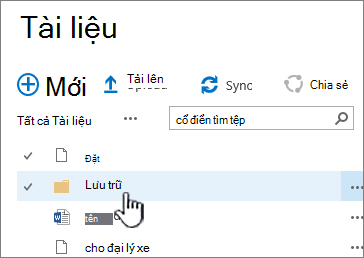 Thư viện tài liệu SharePoint 2016 với thư mục được tô sáng