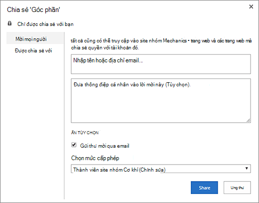 Chia sẻ site wiki của bạn với các thành viên khác