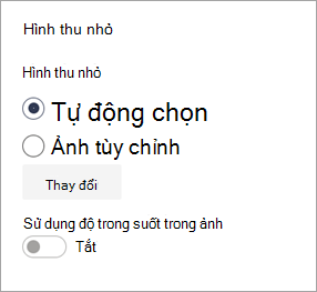 Cài đặt hình ảnh thu nhỏ