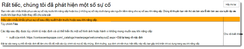 Kiểm tra Tình trạng - Tệp được Tùy chỉnh