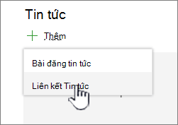 Thêm nối kết Tin tức từ phần web Tin tức