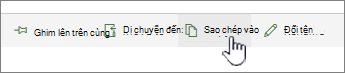 Sao chép vào nút trên menu chính