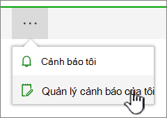 Nút Quản lý cảnh báo trong SharePoint Online được tô sáng
