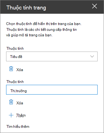 Ngăn phần web thuộc tính trang