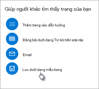 Pa-nen Tăng cấp hiển thị Lưu dưới dạng mẫu trang