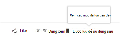 bấm để xem pa-nen của các mục đã lưu gần đây