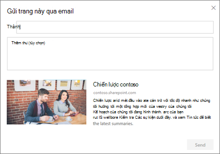 Hộp thoại Gửi bằng email