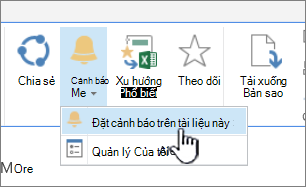 Trong tab Tùy Files, với Đặt Cảnh báo trên tài liệu này được tô sáng
