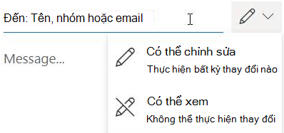 Chọn biểu tượng bút chì để cấp cho người nhận quyền chỉnh sửa hoặc chỉ đọc.