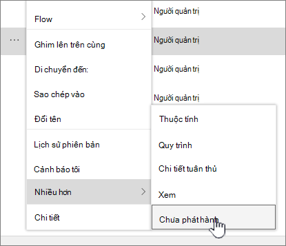 Bấm Hủy phát hành