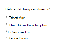 Bắt đầu từ dạng xem hiện có