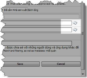 Thẻ biểu tượng trong hộp thoại Sửa Thuộc tính