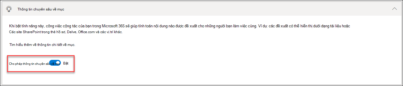 ảnh chụp màn hình về việc tắt thông tin mục
