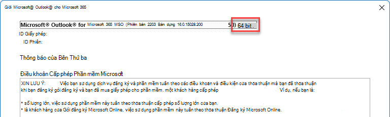 Cửa sổ hiển thị chi tiết của Microsoft Outlook.