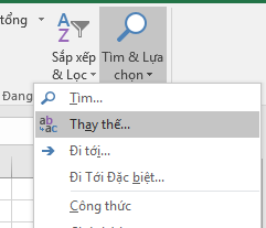 Lệnh Thay thế trên TRẠNG THÁI Dải băng