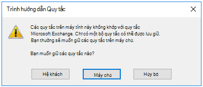 Lời nhắc Hộp thoại Trình hướng dẫn Quy tắc