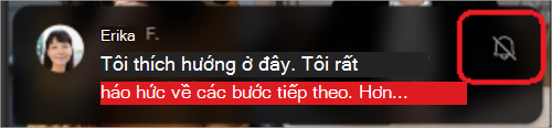 Hình ảnh hiển thị màn hình di động với bản xem trước trò chuyện được làm phiền ở dưới cùng.