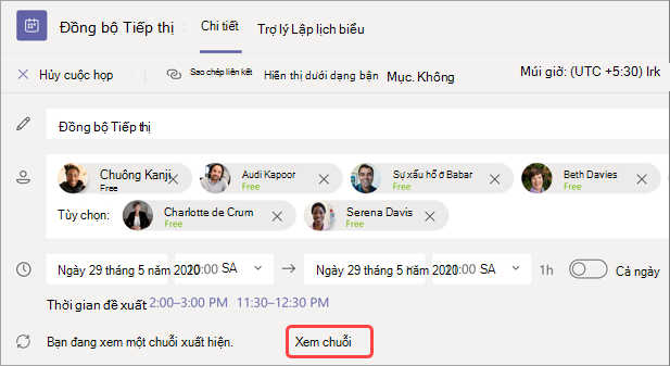 Hình ảnh hiển thị vị trí của chuỗi dạng xem trong đồng bộ tiếp thị