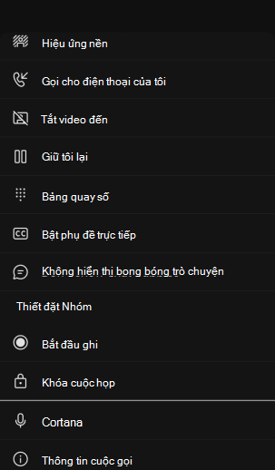 điều khiển cuộc họp di động được bung rộng