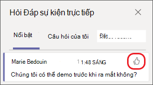 Chọn biểu tượng đưa ngón cái lên