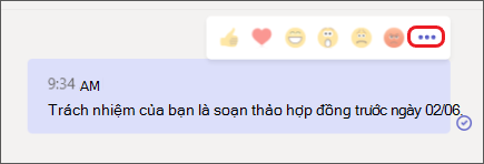 Thông báo thực tế với menu Xem thêm tùy chọn được tô sáng.