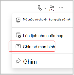 Chia sẻ màn hình của bạn trong cuộc trò chuyện MS Teams