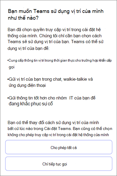 Đội ; phát hiện vị trí đồng ý trên thiết bị di động