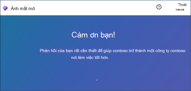 Viva Glint khảo sát Cảm ơn bạn thông điệp