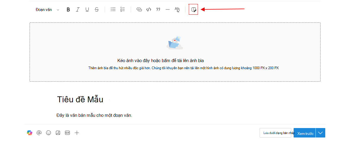Chọn biểu tượng này để thêm cột