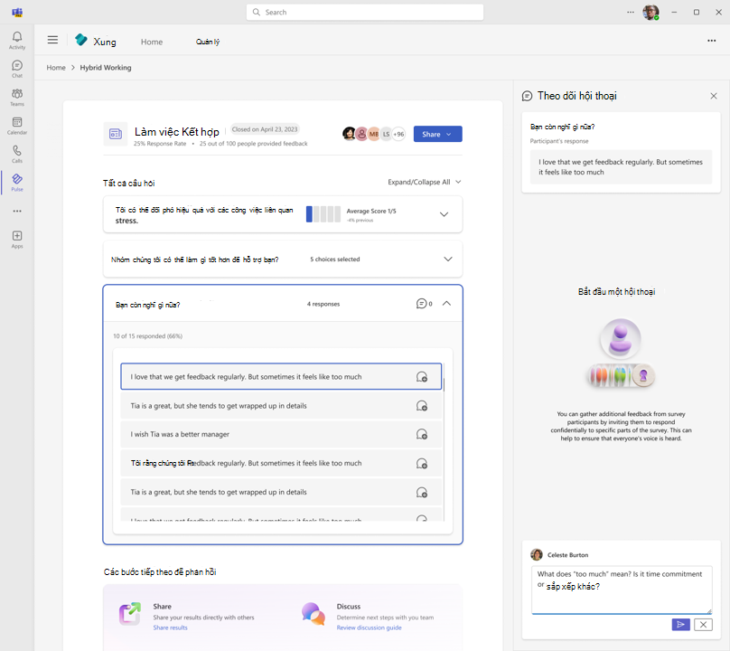 Ảnh minh họa cách tác giả Pulse có thể bắt đầu cuộc hội thoại mới trong báo cáo Pulse
