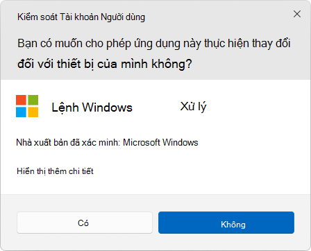 Screenshot of the UAC dialog box.