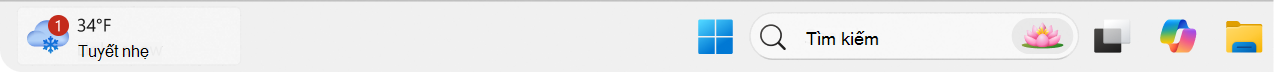 Screenshot of the taskbar showing the badge on a widget.