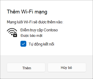 Thêm mạng Wi-Fi vào Windows 11.