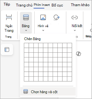 chọn hàng và cột