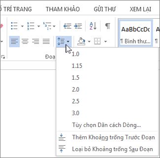 Màn hình Giãn cách Dòng và Đoạn