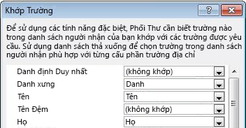 Hộp thoại Khớp Trường